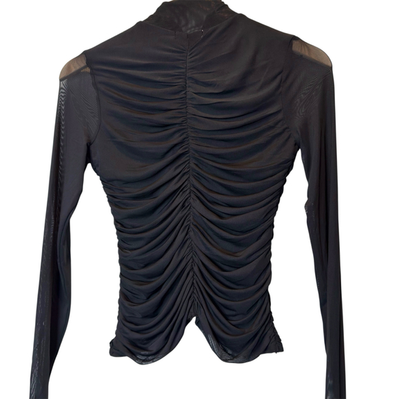 AFRM Tops - AFRM Los Angeles Women’s Black Rouge Top Blouse Mesh Size S NWT